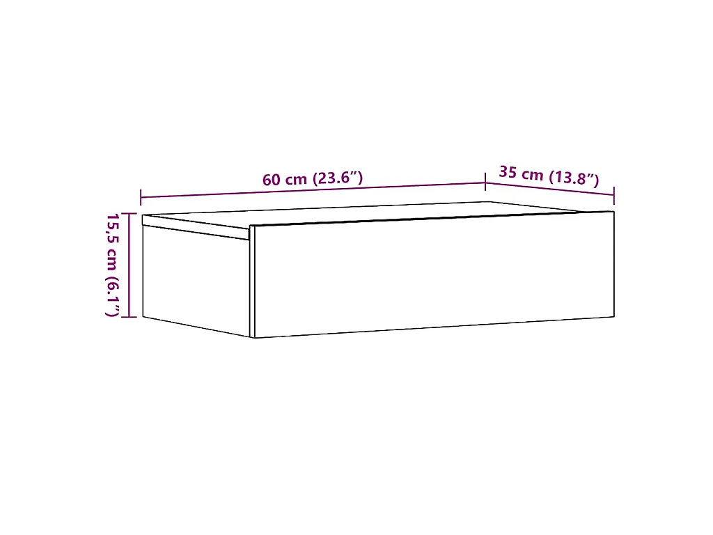 Mesa de cabeceira madeira velha 60x35 cm madeira engenharia