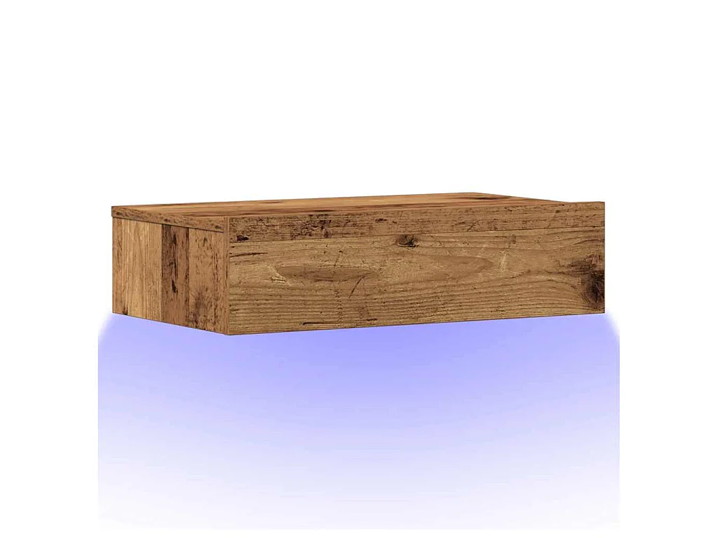 Table de chevet vieux bois 60x35 cm bois d'ingénierie