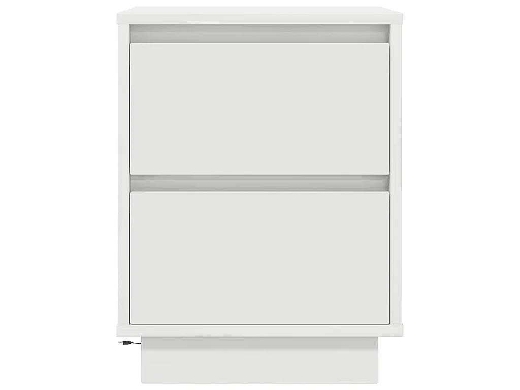 Mesas cabeceira c/ luzes LED 2 pcs 38x34x50 cm branco