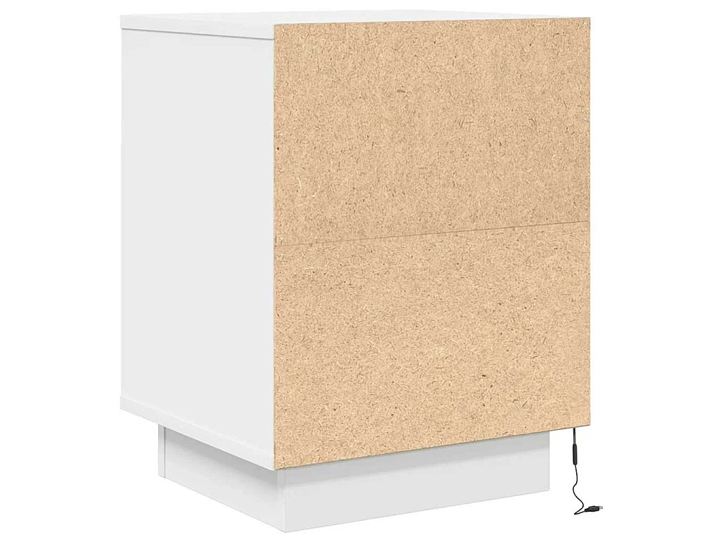 Mesas cabeceira c/ luzes LED 2 pcs 38x34x50 cm branco