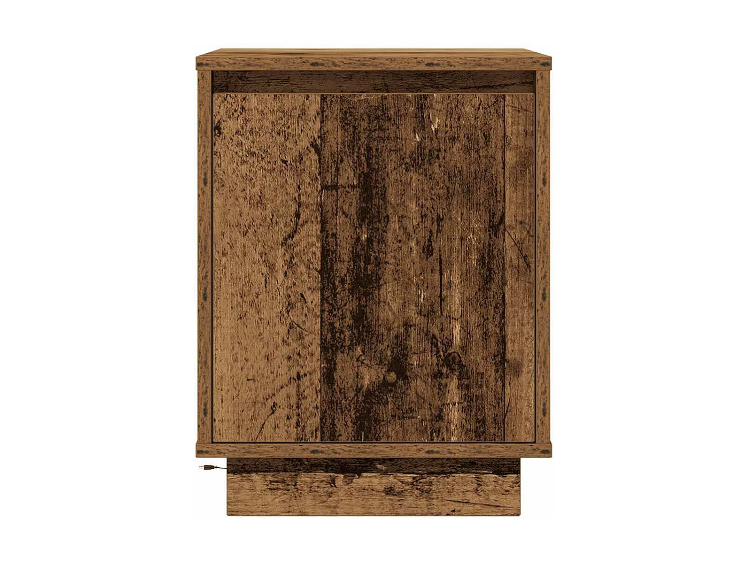 Nachttisch mit LED-Leuchten Altholz-Optik 38x34x50 cm