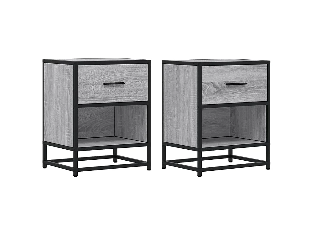 Nachttische 2 Stk. Grau Sonoma 40x31x50 cm Holzwerkstoff