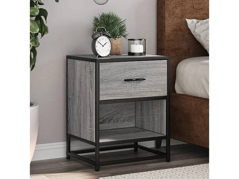 Nachttische 2 Stk. Grau Sonoma 40x31x50 cm Holzwerkstoff