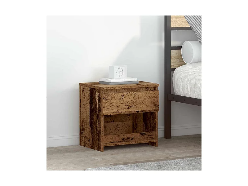 Tables de chevet 2 pcs vieux bois 40x30x39 cm bois ingénierie