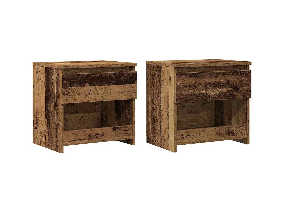 Tables de chevet 2 pcs vieux bois 40x30x39 cm bois ingénierie