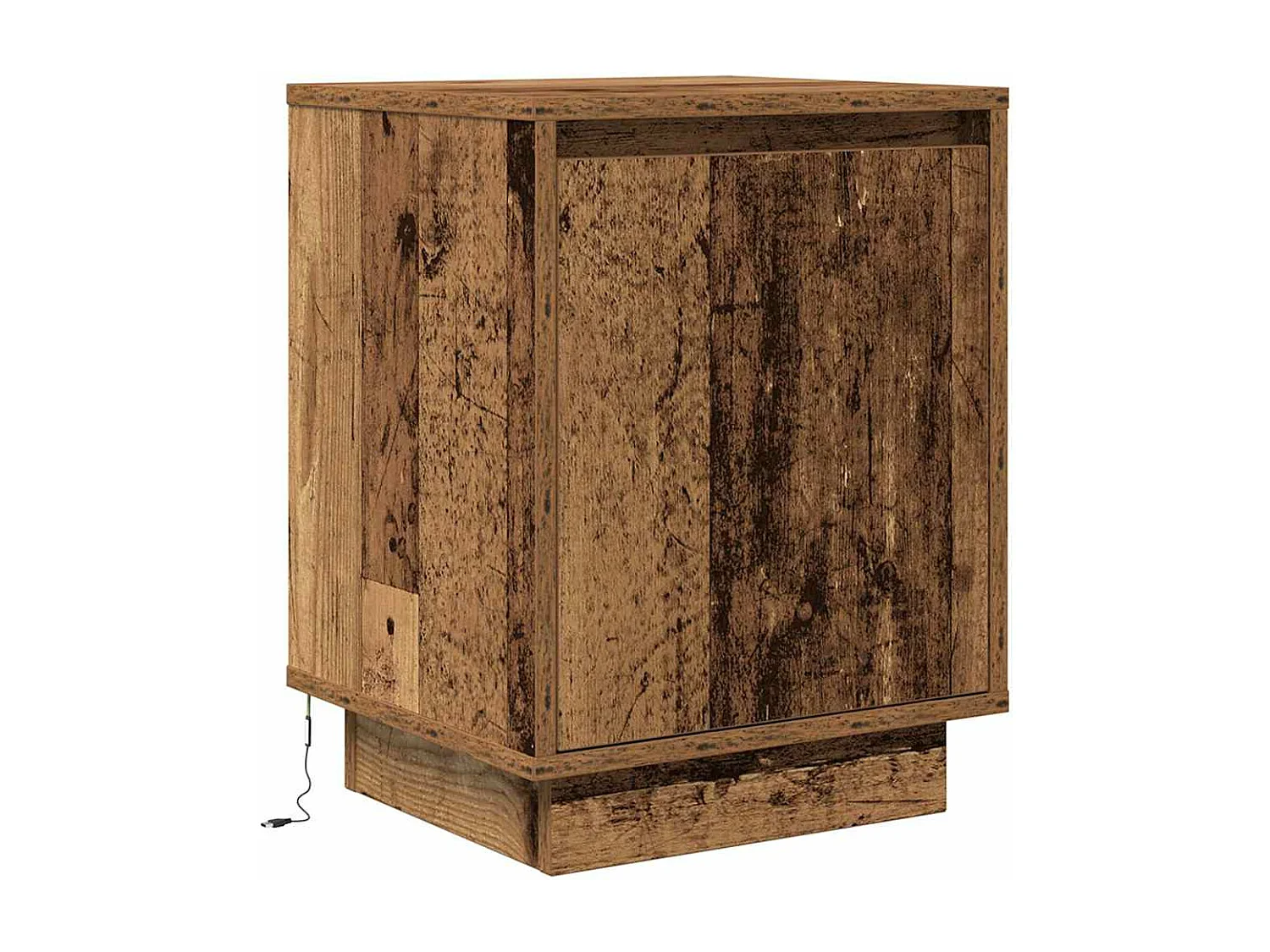 Nachttische mit LED-Leuchten 2 Stk. Altholz-Optik 38x34x50 cm