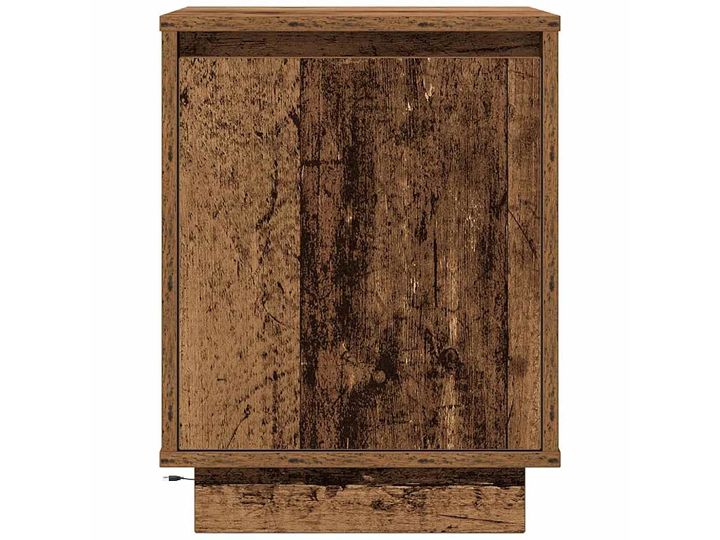 Nachttische mit LED-Leuchten 2 Stk. Altholz-Optik 38x34x50 cm
