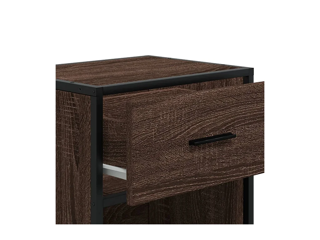 Table de chevet chêne marron 40x31x50 cm bois d'ingénierie