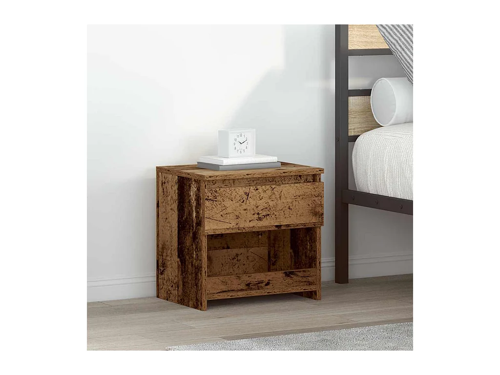 Table de chevet vieux bois 40x30x39 cm bois d'ingénierie
