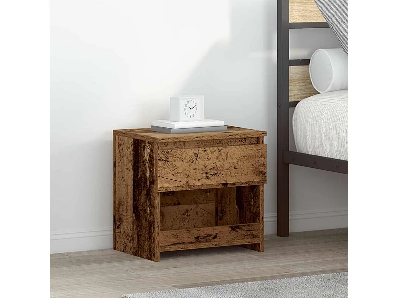 Table de chevet vieux bois 40x30x39 cm bois d'ingénierie