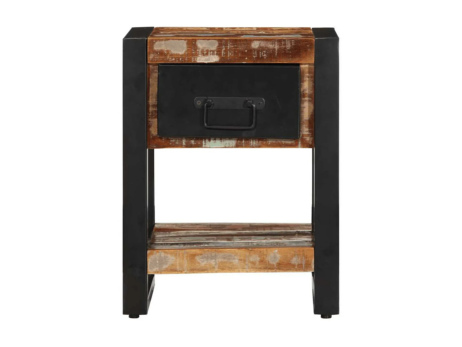 Comodini 2 pz Multicolore in Legno Massello di Mango Grezzo