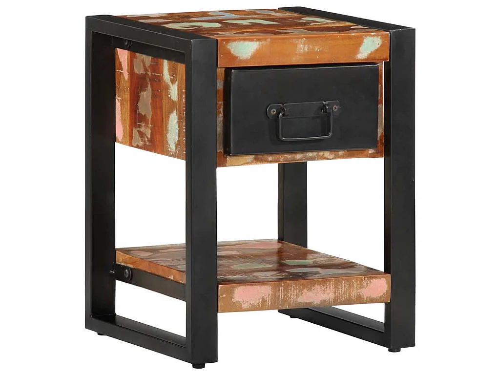 Tables de chevet 2 pcs multicolore bois massif de manguier brut