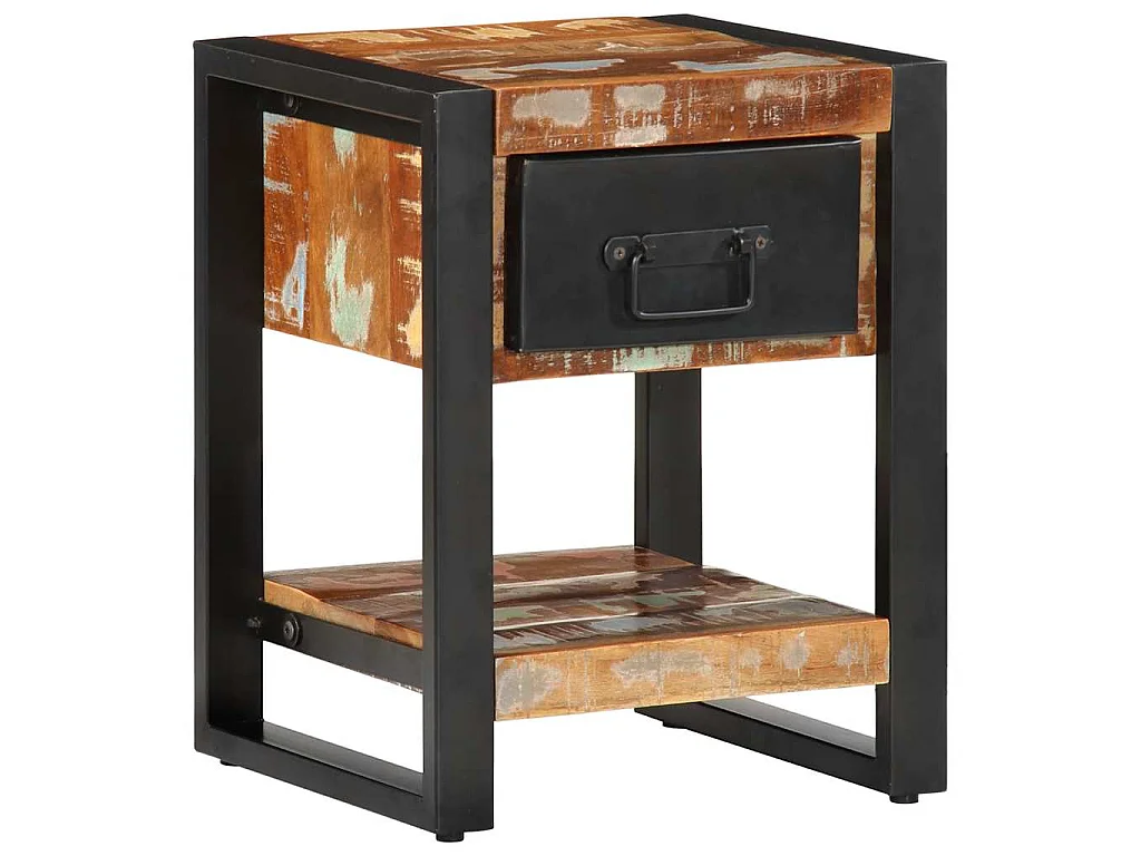 Tables de chevet 2 pcs multicolore bois massif de manguier brut
