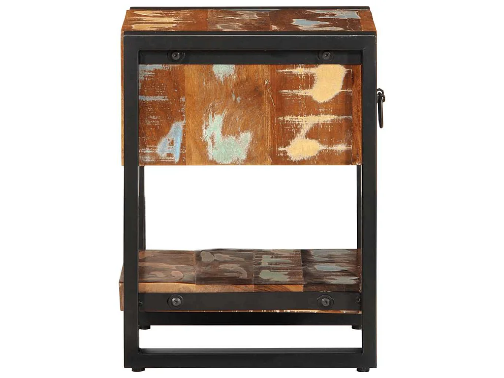 Tables de chevet 2 pcs multicolore bois massif de manguier brut