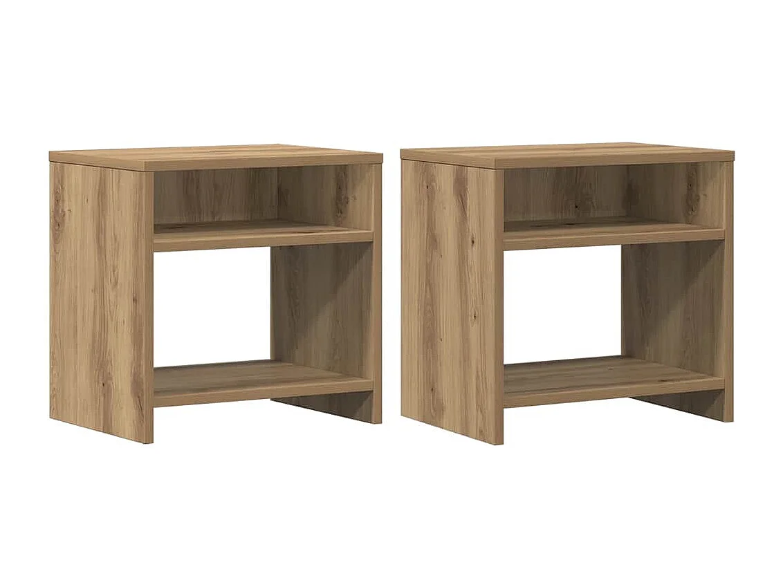 Tables de chevet 2 pcs chêne artisanal bois d'ingénierie