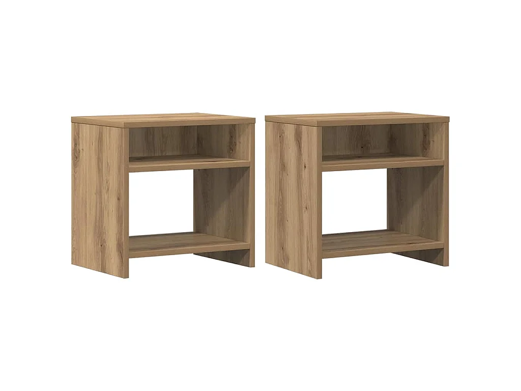 Nachttische 2 Stk. Artisan-Eiche 40x30x40 cm Holzwerkstoff