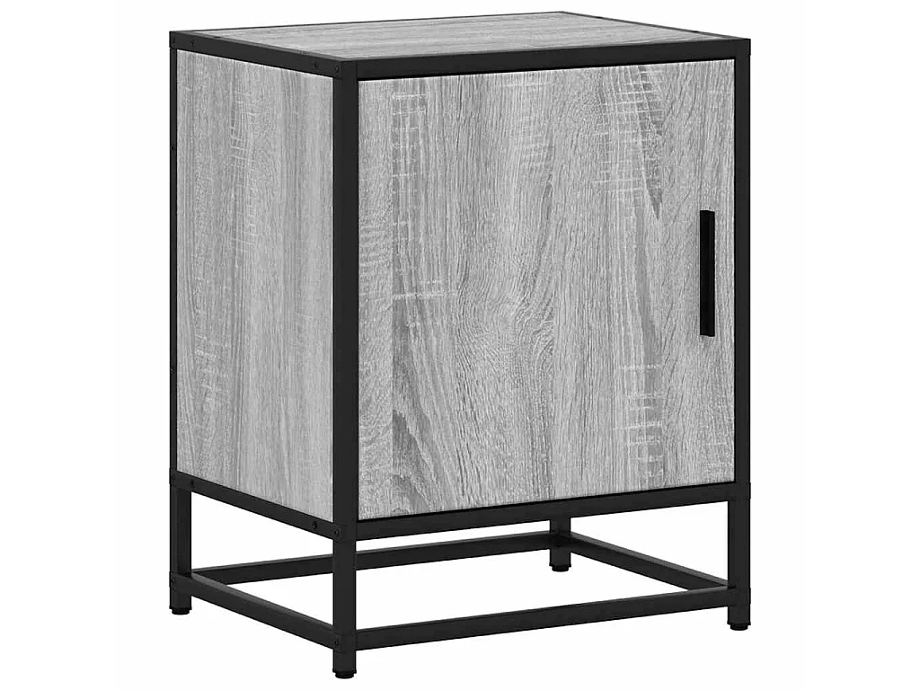 Table de chevet sonoma gris 40x31x50 cm bois d'ingénierie métal