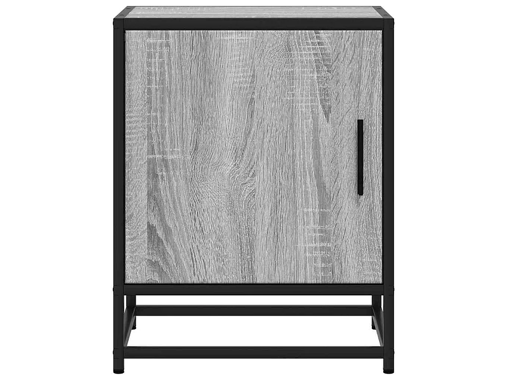 Table de chevet sonoma gris 40x31x50 cm bois d'ingénierie métal