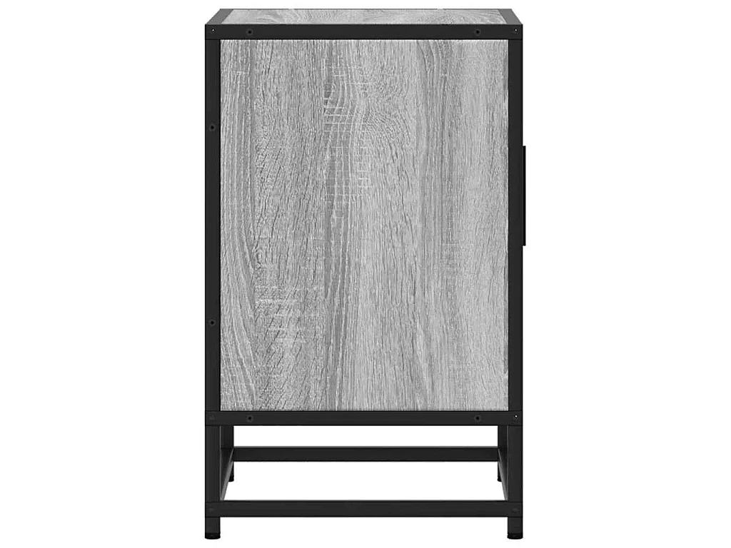 Table de chevet sonoma gris 40x31x50 cm bois d'ingénierie métal