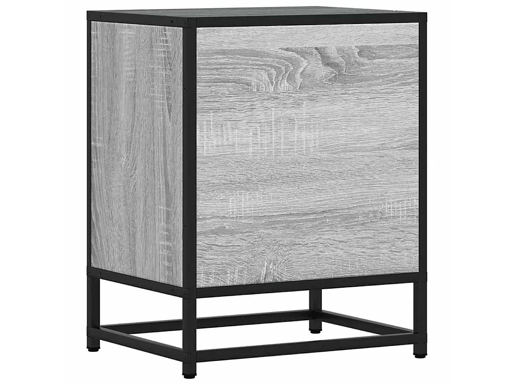 Table de chevet sonoma gris 40x31x50 cm bois d'ingénierie métal