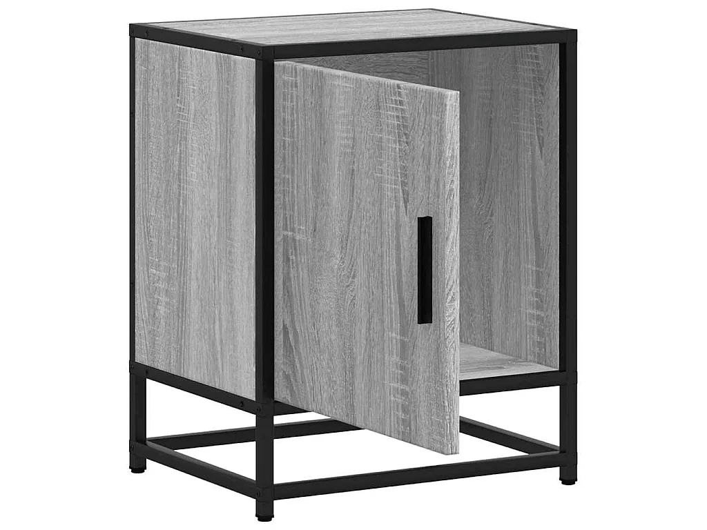 Table de chevet sonoma gris 40x31x50 cm bois d'ingénierie métal