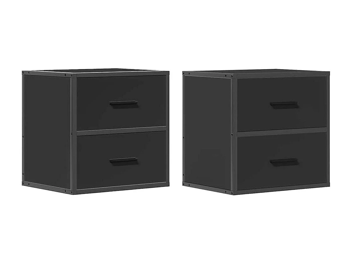 Tables de chevet murales 2 pcs noir 40x31x39,5 cm