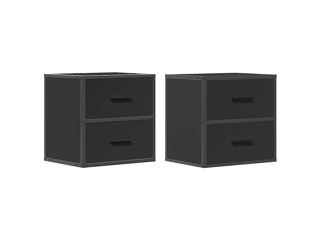 Tables de chevet murales 2 pcs noir 40x31x39,5 cm