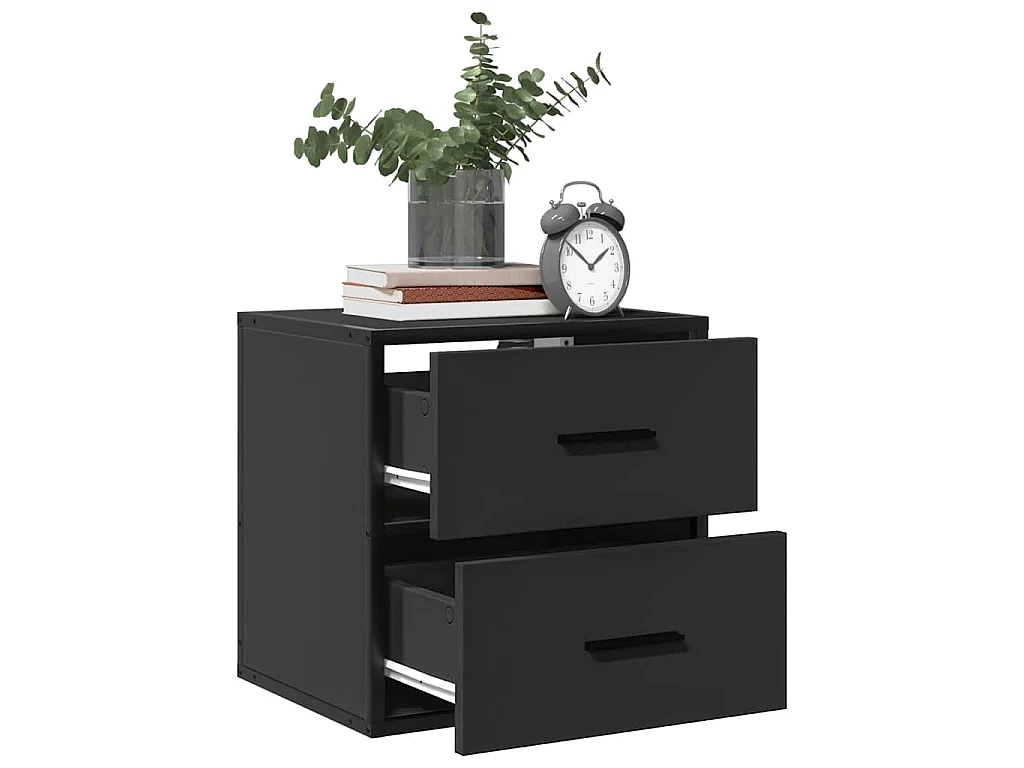 Tables de chevet murales 2 pcs noir 40x31x39,5 cm