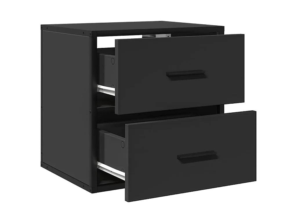 Tables de chevet murales 2 pcs noir 40x31x39,5 cm
