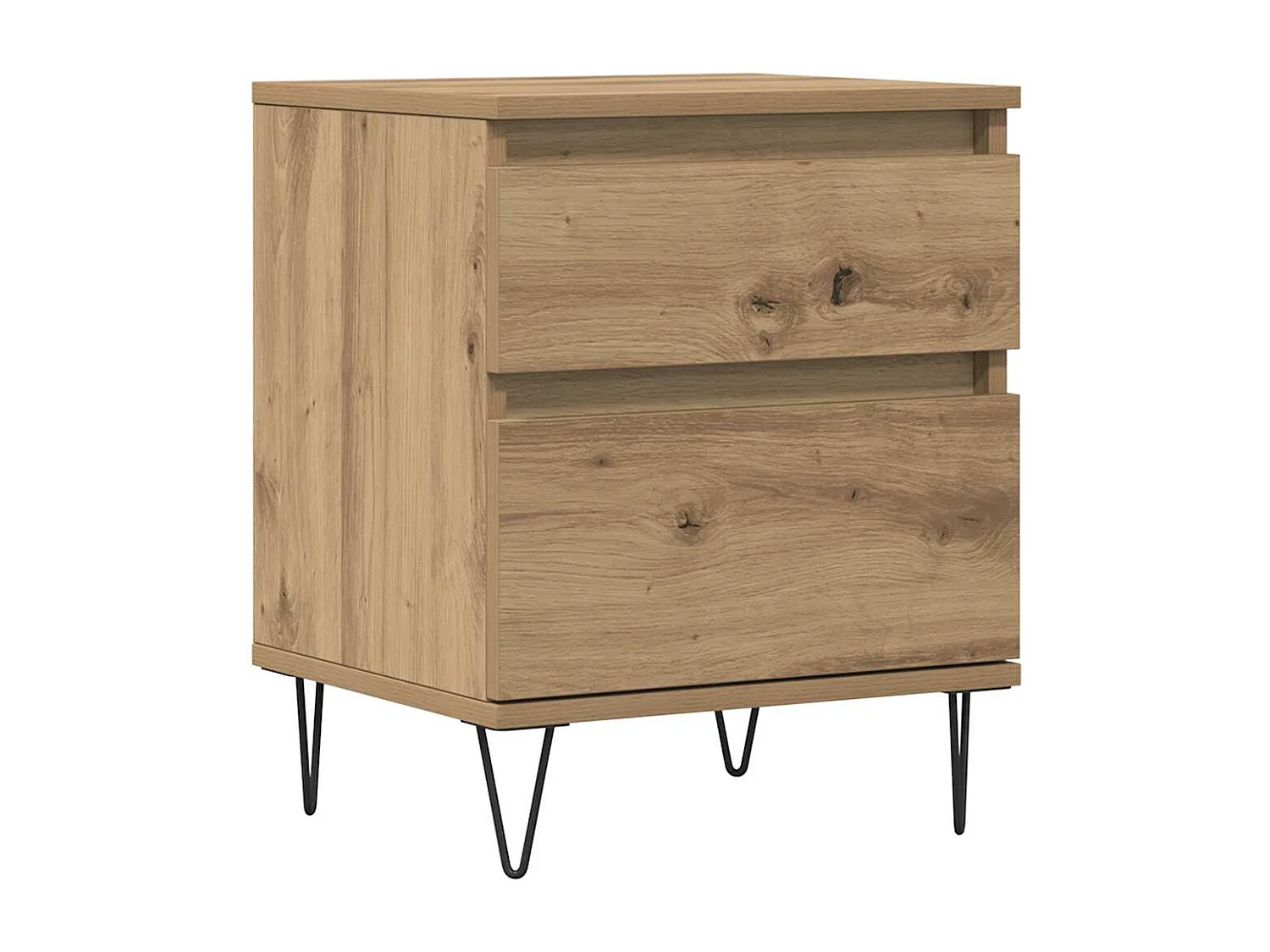 Table de chevet chêne artisanal 40x35x50 cm bois d’ingénierie