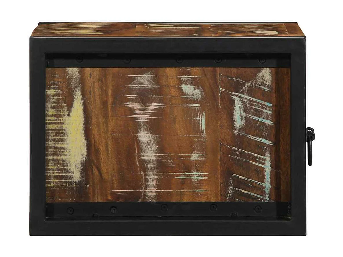 Comodino Multicolore 40x35x25 cm in Legno Massello Recupero