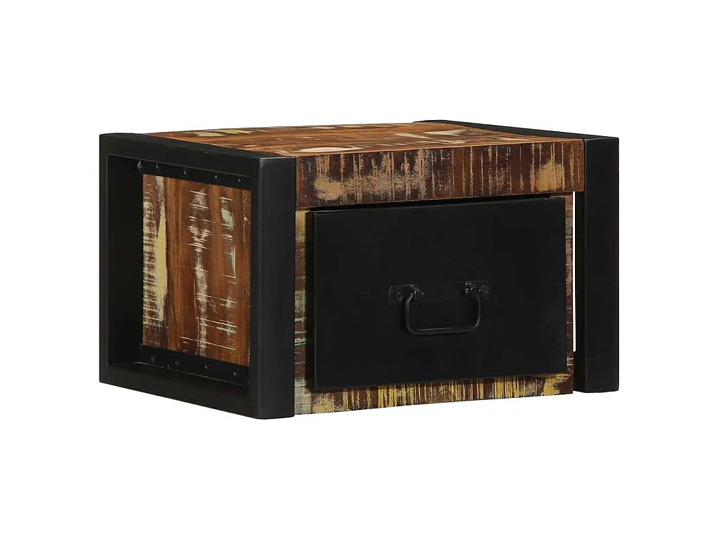 Nachttisch Mehrfarbig 40x35x25 cm Altholz Massivholz