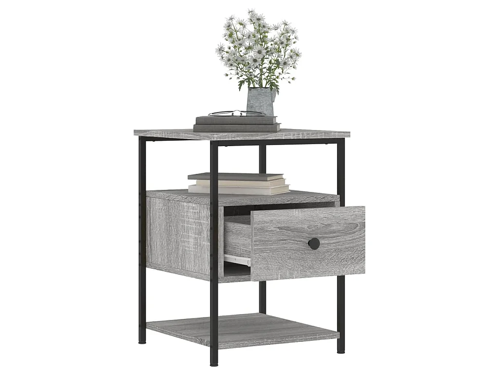 Mesa de cabeceira 40x42x56 cm derivados madeira cinzento sonoma