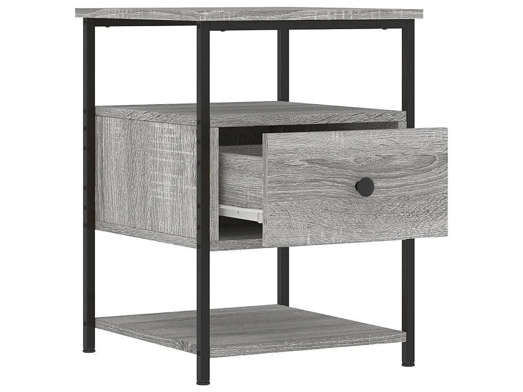 Mesa de cabeceira 40x42x56 cm derivados madeira cinzento sonoma