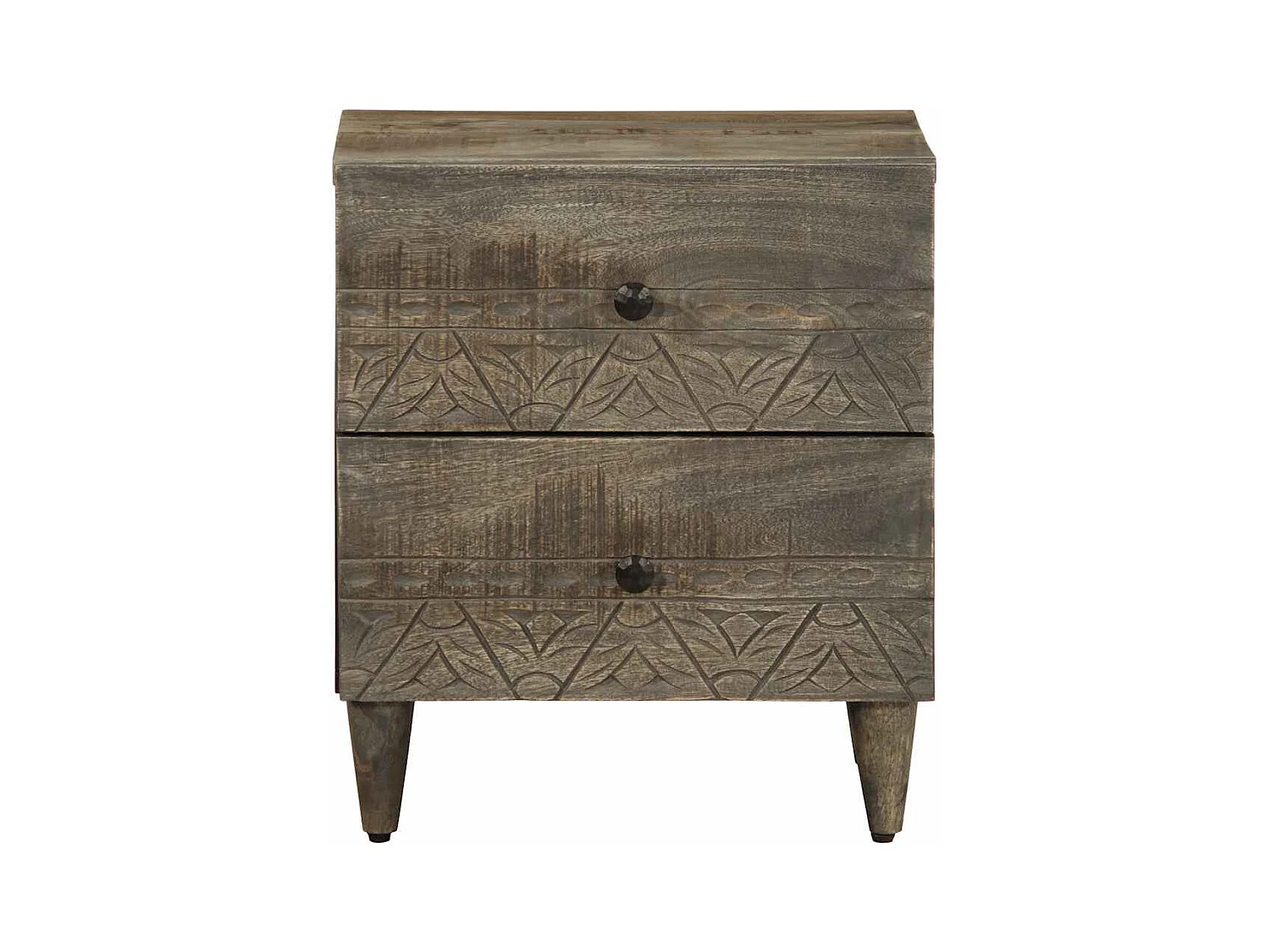 Tables chevet 2 pcs gris clair 40x33x46 cm bois manguier solide