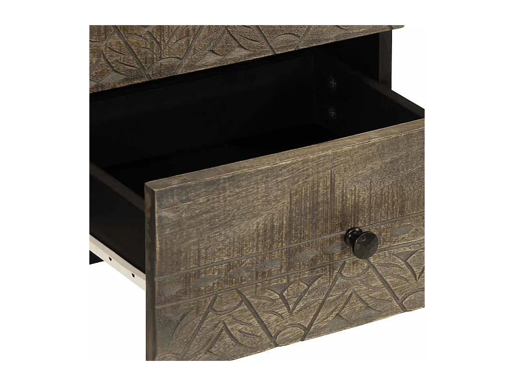 Tables chevet 2 pcs gris clair 40x33x46 cm bois manguier solide