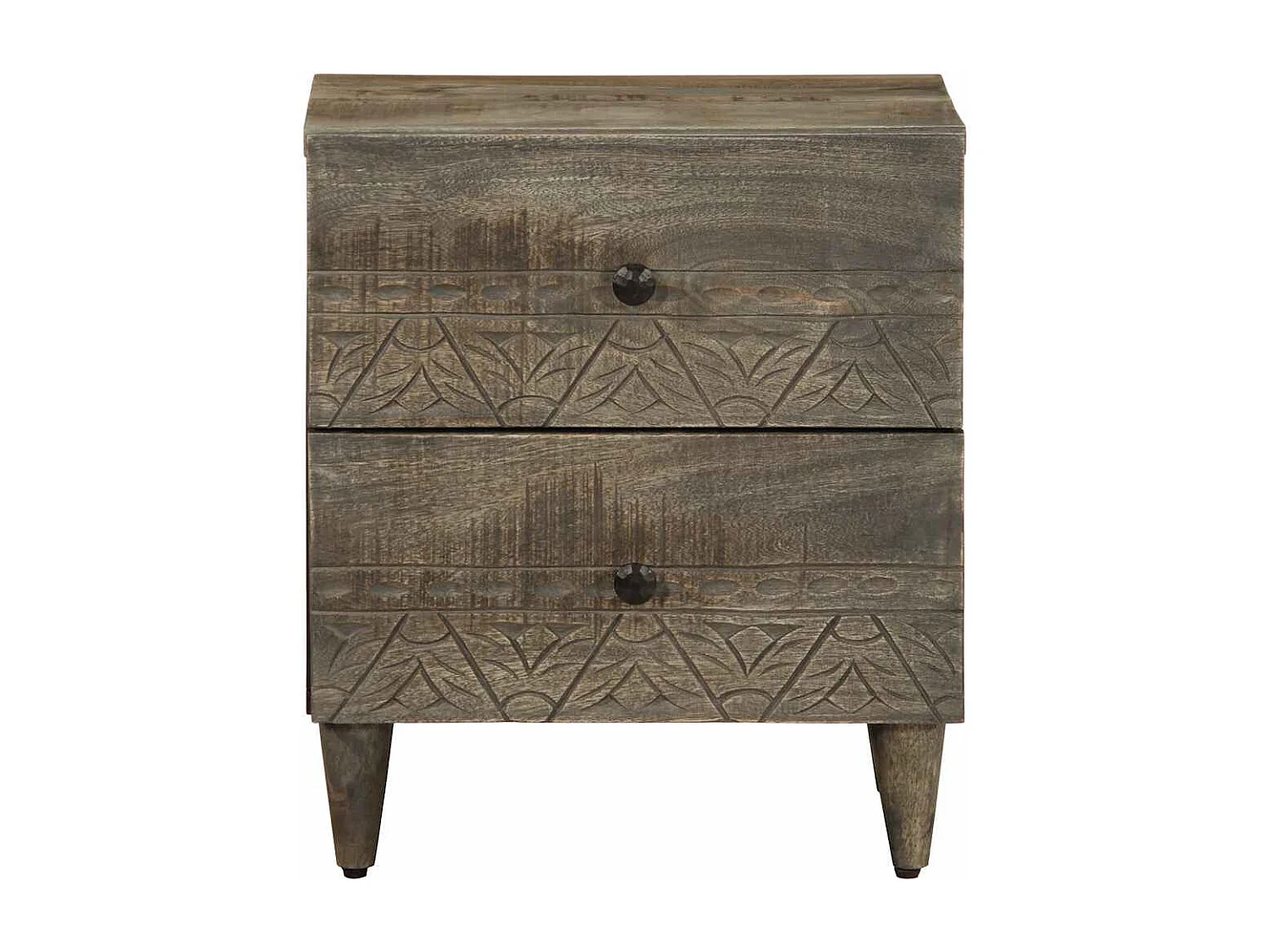 Tables chevet 2 pcs gris clair 40x33x46 cm bois manguier solide