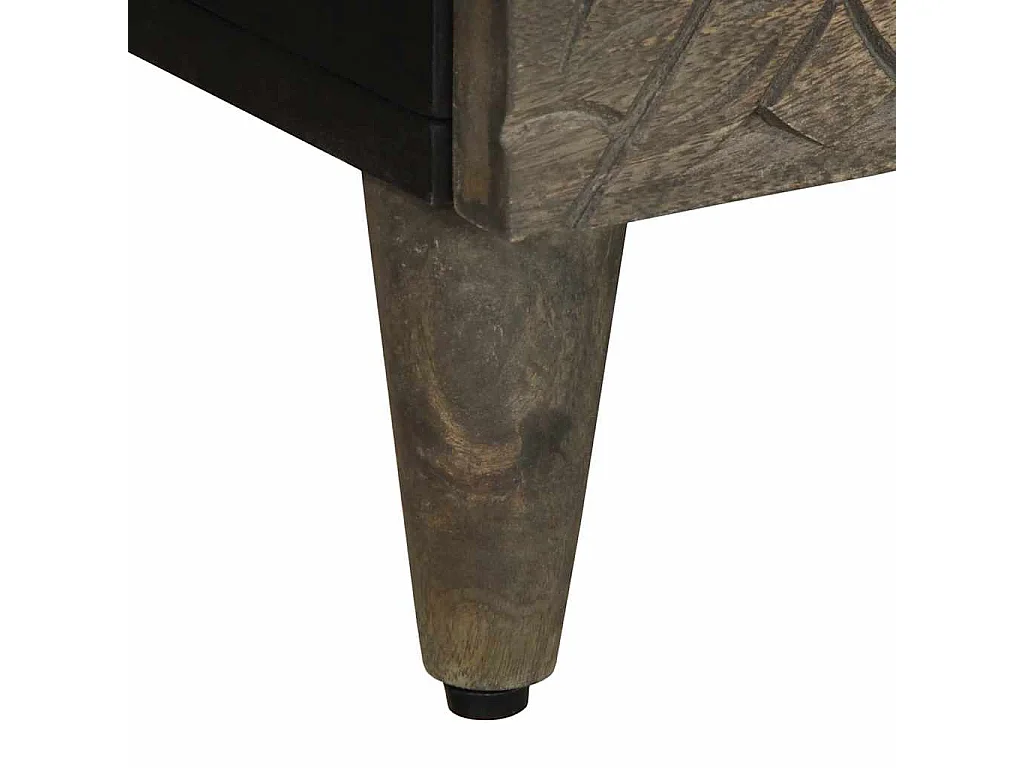 Comodini 2pz Grigio Chiaro 40x33x46 cm in Legno Massello Mango