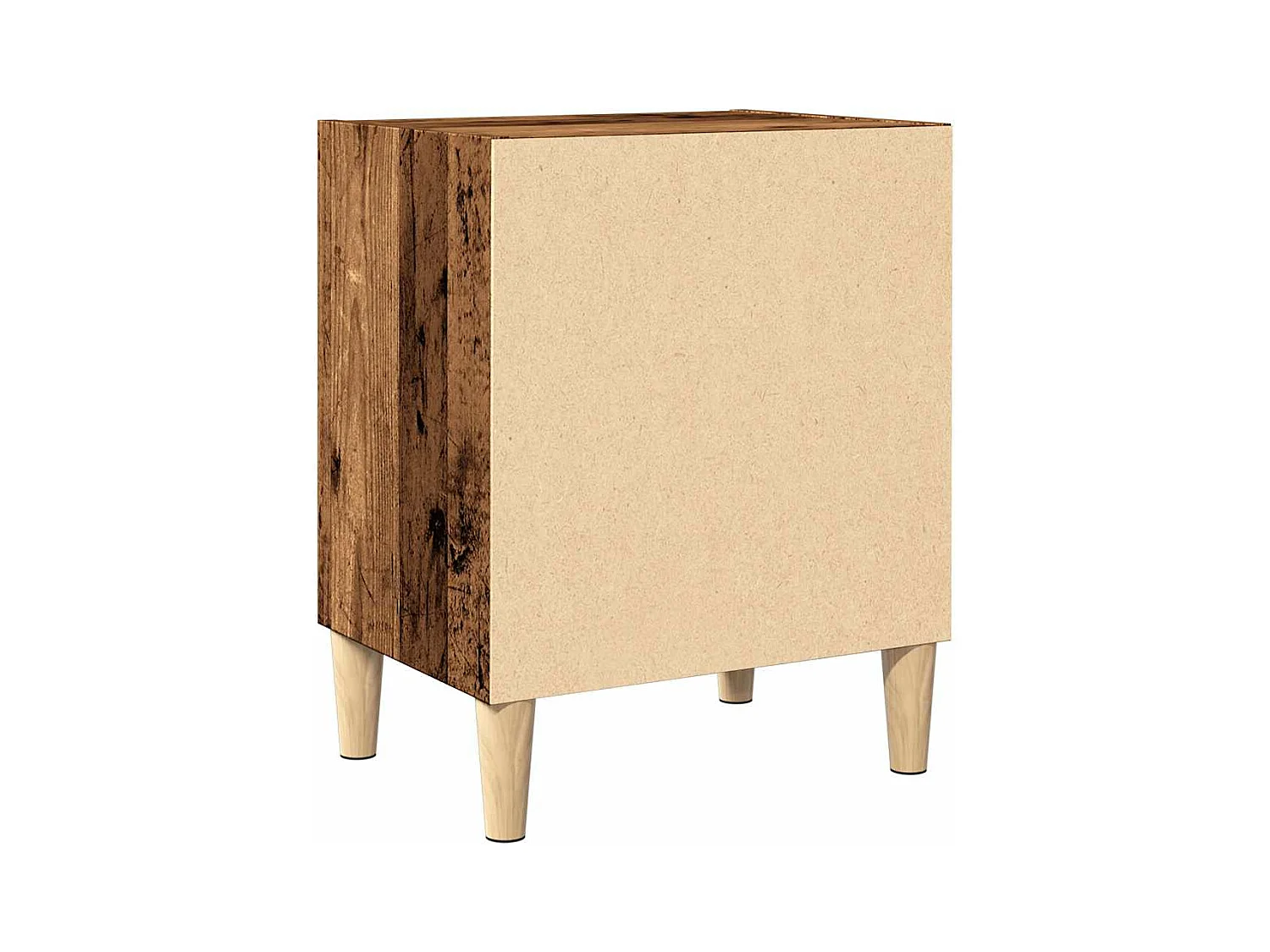Nachtkastje 40x30x50 cm bewerkt hout oud houtkleurig