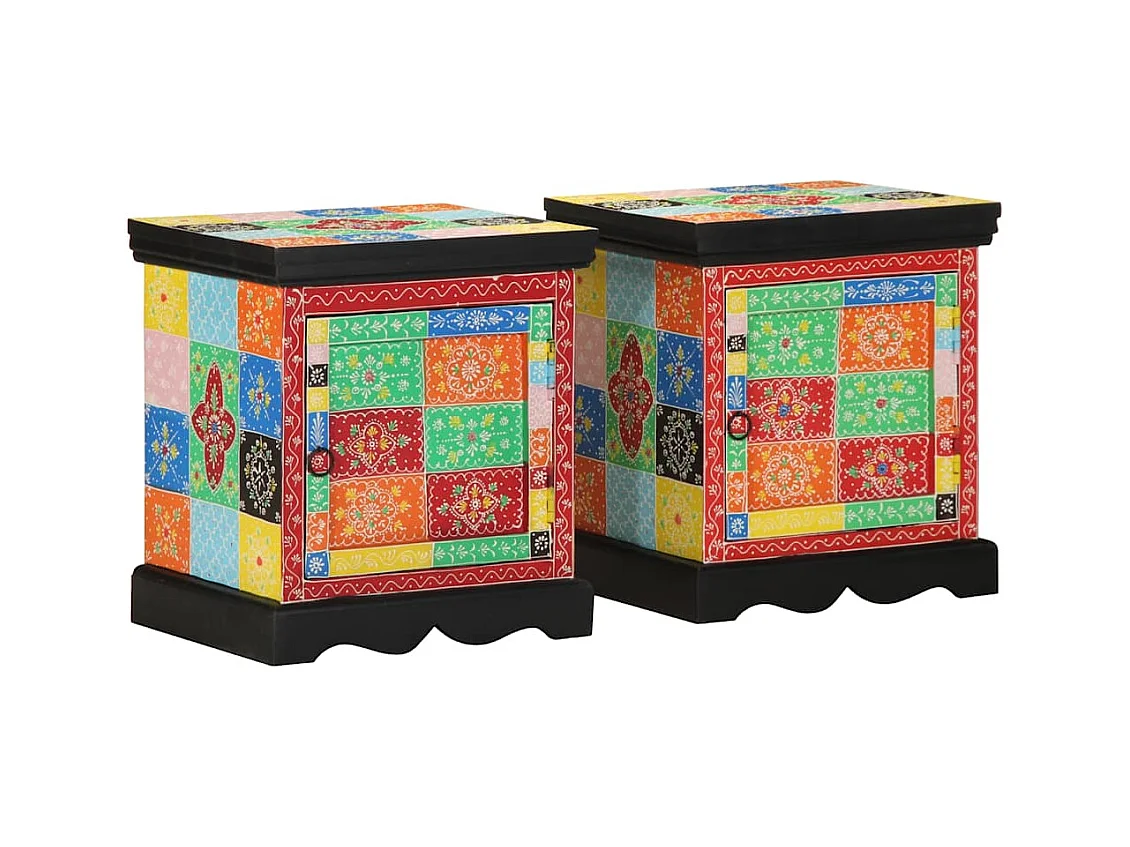 Nachtkastje 2 st 40x35x45 cm massief mangohout mango