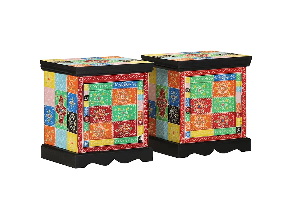 Table de chevet multicolore 2 pcs 40x35x45 cm