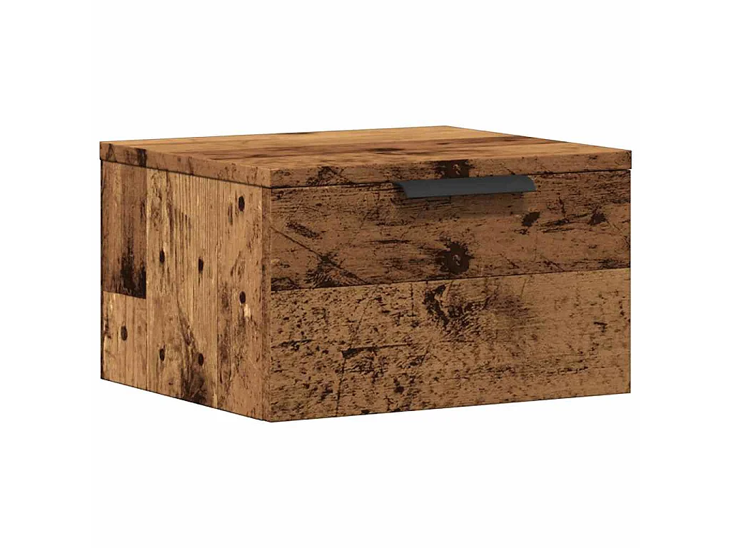 Table de chevet murale vieux bois 34x30x20 cm
