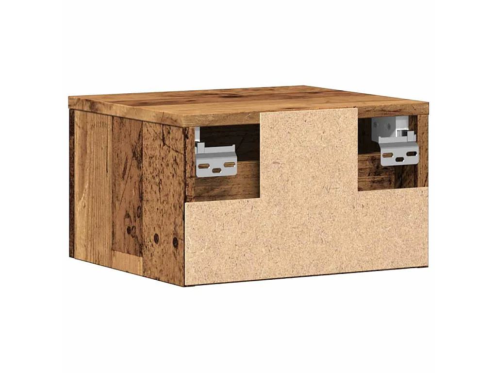 Table de chevet murale vieux bois 34x30x20 cm