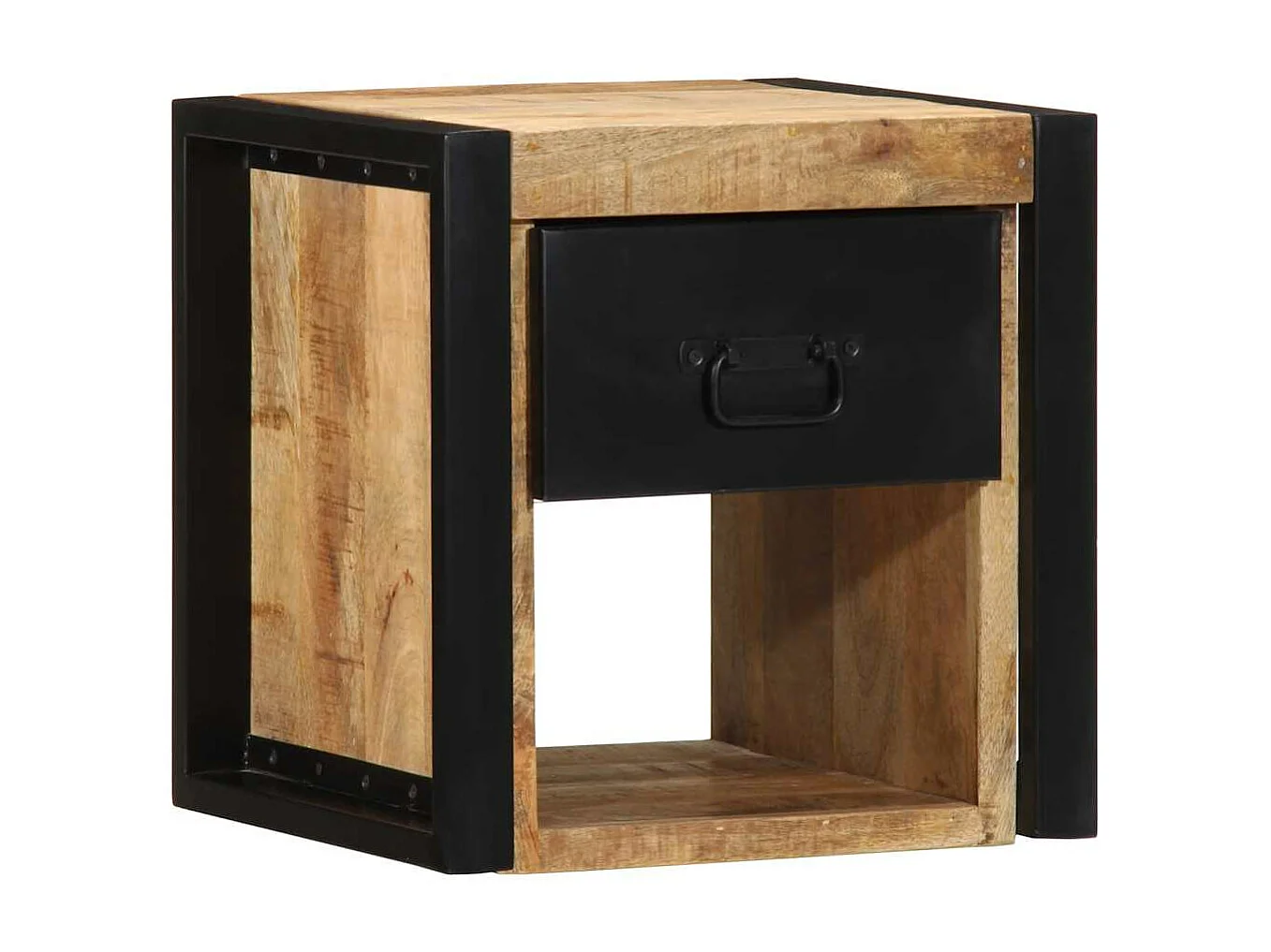 Table de chevet 40x35x40 cm bois brut massif de manguier