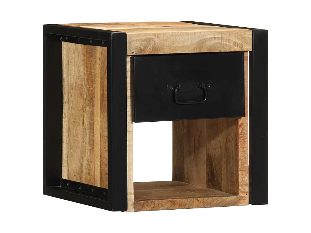 Table de chevet 40x35x40 cm bois brut massif de manguier