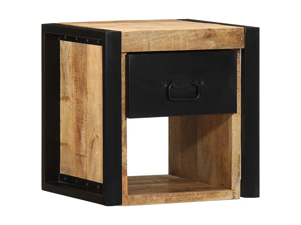 Table de chevet 40x35x40 cm bois brut massif de manguier