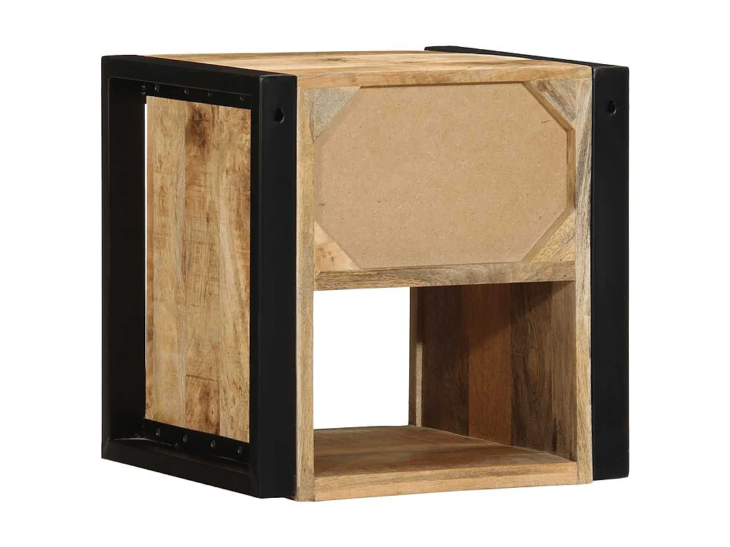 Table de chevet 40x35x40 cm bois brut massif de manguier