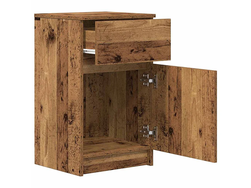 Mesilla de noche de madera antigua 39x35x65cm Madera ingeniería