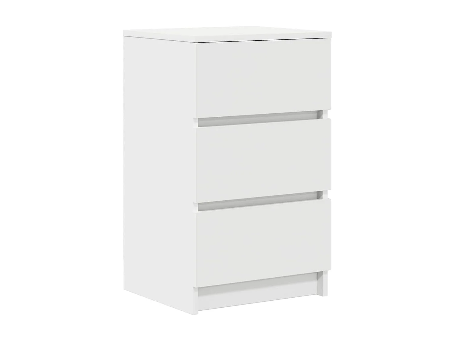 Table de chevet avec 3 tiroirs blanc 39x35x65 cm