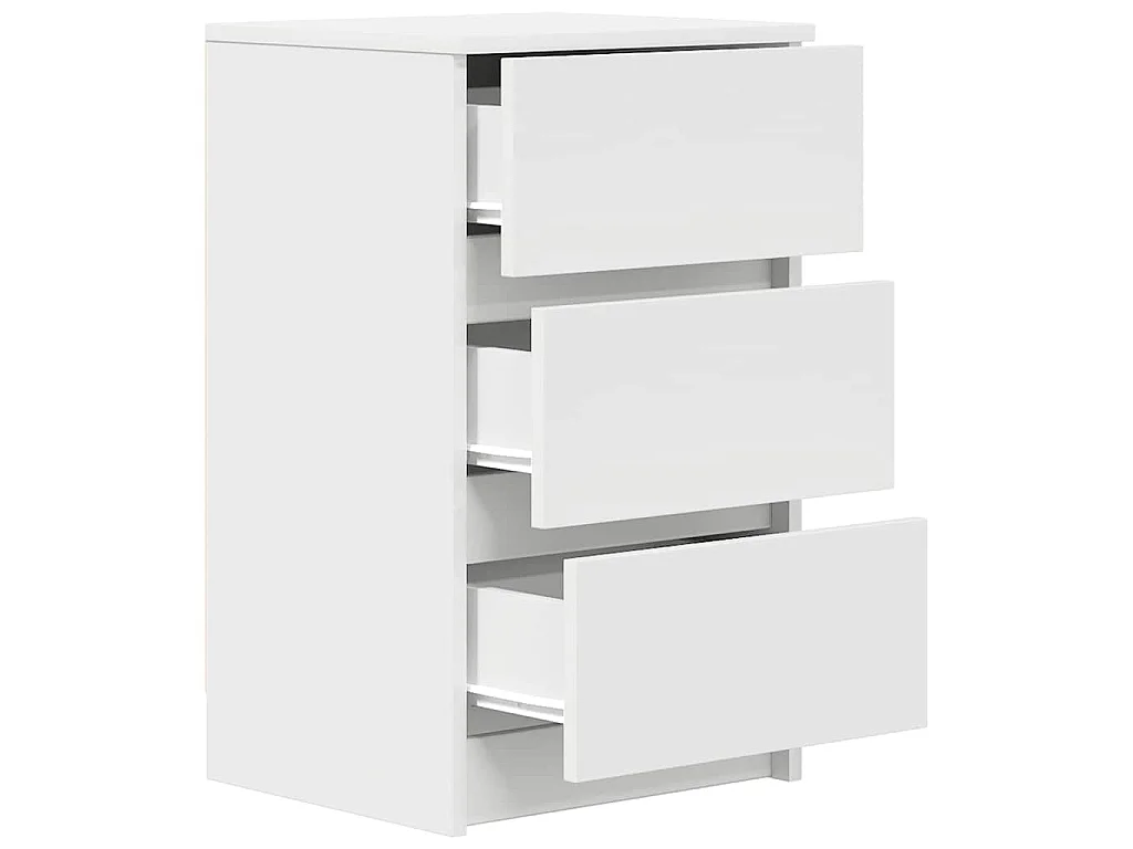 Mesa de cabeceira com 3 gavetas 39x35x65 cm branco